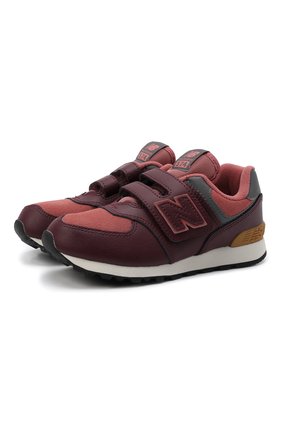 Детские кроссовки new balance 574 luxe NEW BALANCE бордового цвета по цене 6990 руб., арт. PV574PX1/M | Фото 1 Детские кроссовки new balance 574 luxe NEW BALANCE бордового цвета, арт. PV574PX1/M | Фото 1 (Материал внутренний: Текстиль)