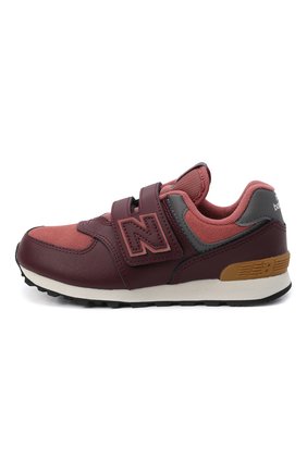 Детские кроссовки new balance 574 luxe NEW BALANCE бордового цвета по цене 6990 руб., арт. PV574PX1/M | Фото 2 Детские кроссовки new balance 574 luxe NEW BALANCE бордового цвета, арт. PV574PX1/M | Фото 2 (Материал внутренний: Текстиль)