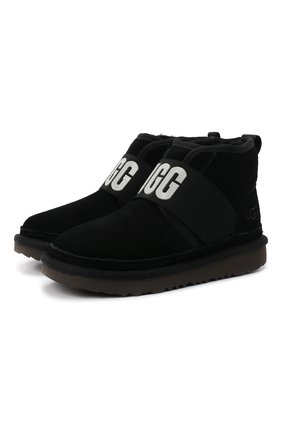 Детские ботинки neumel ii graphic UGG черного цвета, арт. 1110703K_BLK | Фото 1 (Материал утеплителя: Шерсть, Натуральный мех; Материал внешний: Замша)