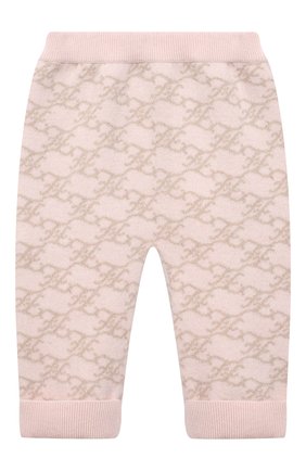 Детские шерстяные брюки FENDI светло-розового цвета, арт. BFG051/AG2P/12M-24M | Фото 1 (Материал внешний: Шерсть)