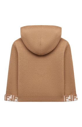 Детский шерстяное худи FENDI бежевого цвета по цене 47450 руб., арт. BUG083/AG20/12M-24M | Фото 2 Детский шерстяное худи FENDI бежевого цвета, арт. BUG083/AG20/12M-24M | Фото 2 (Рукава: Длинные; Материал внешний: Шерсть)