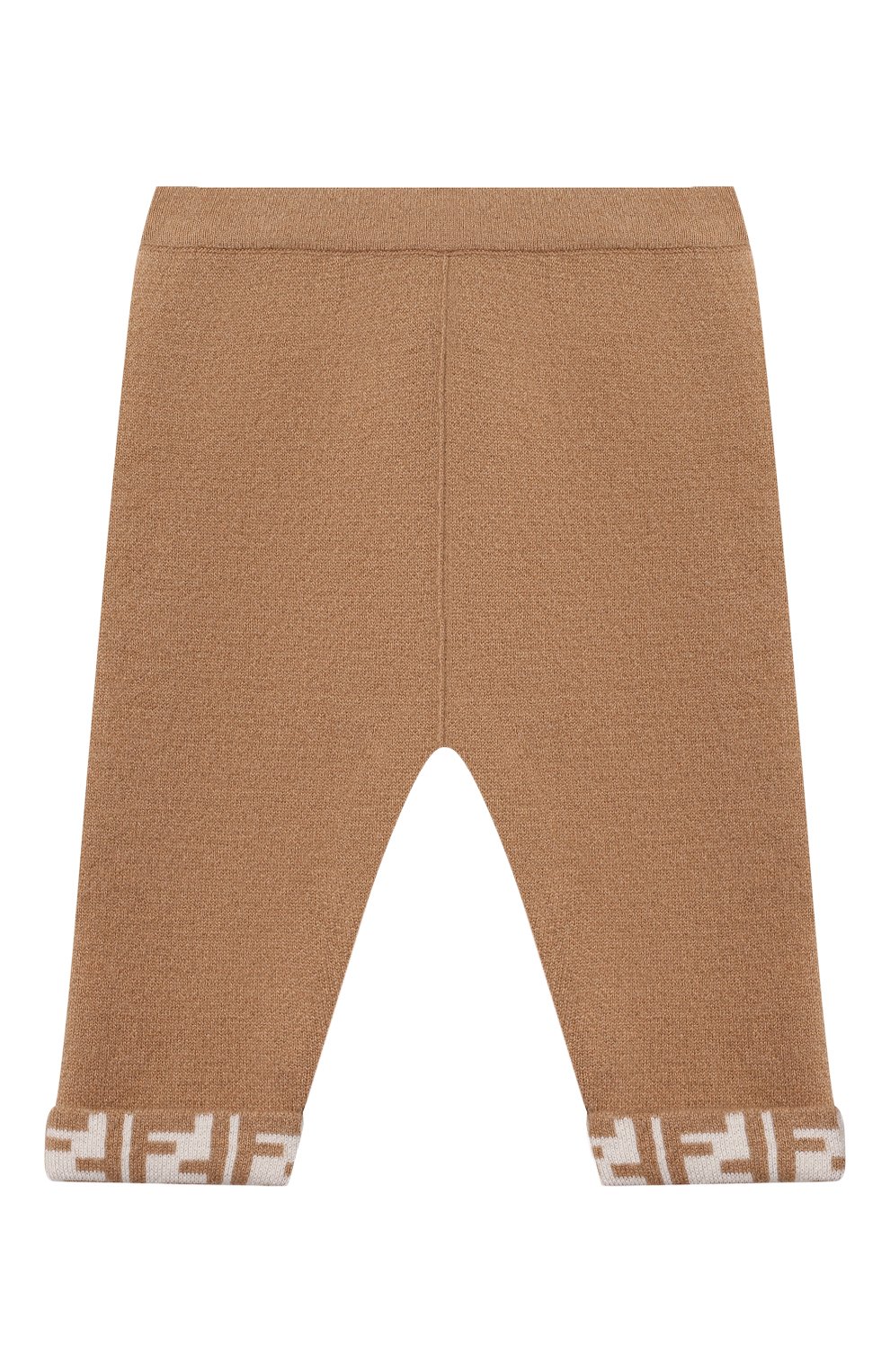 Детские шерстяные брюки FENDI бежевого цвета, арт. BUG084/AG20/12M-24M | Фото 1 (Материал внешний: Шерсть)