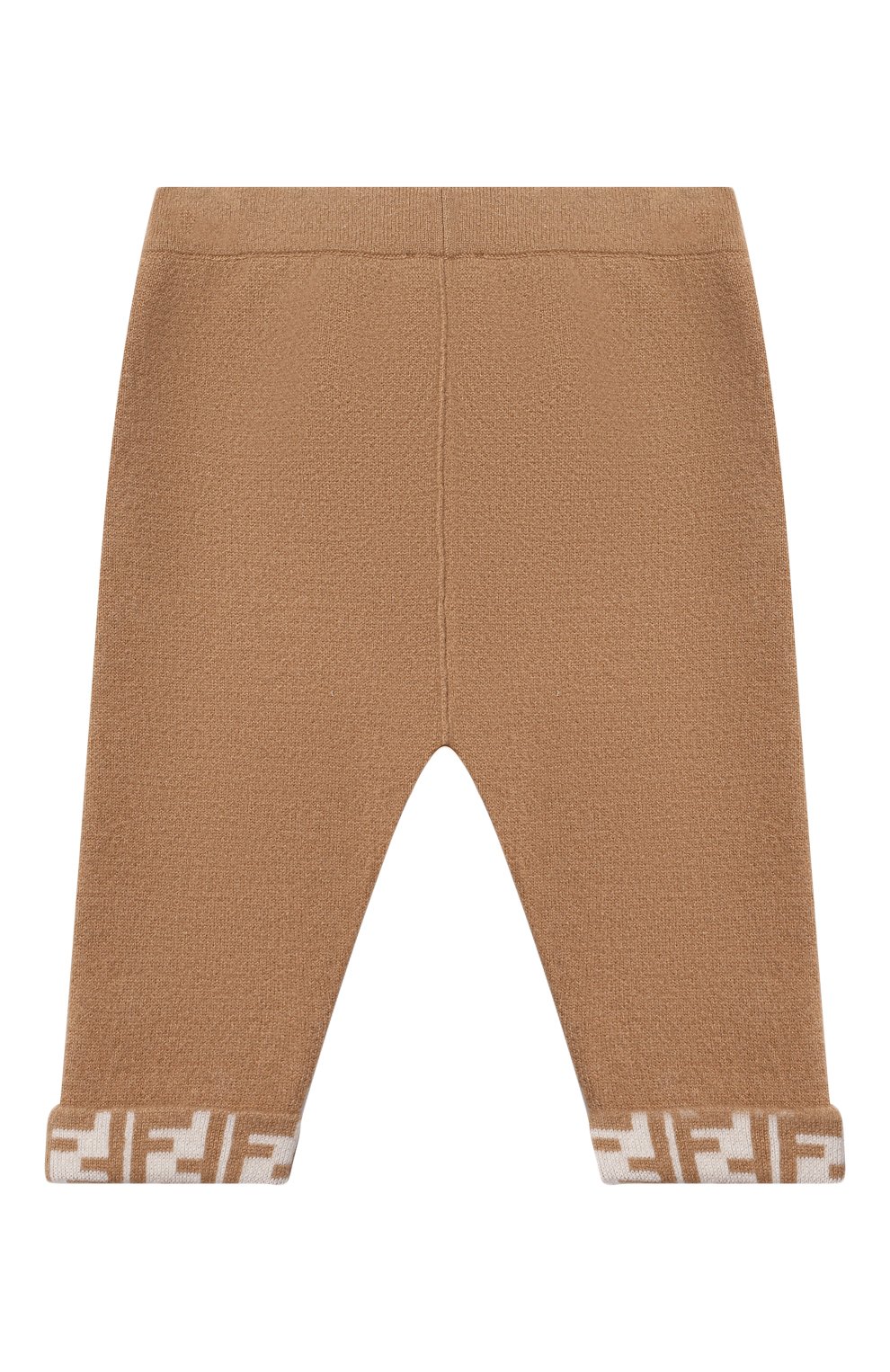 Детские шерстяные брюки FENDI бежевого цвета, арт. BUG084/AG20/12M-24M | Фото 2 (Материал внешний: Шерсть)