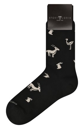 Мужские хлопковые носки STORY LORIS черного цвета, арт. 429 | Фото 1 (Материал внешний: Хлопок; Кросс-КТ: бельё)
