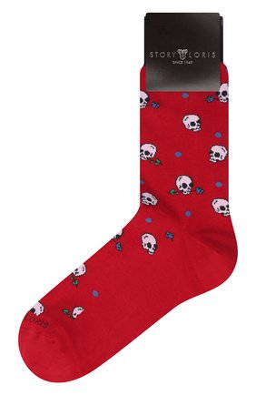 Мужские хлопковые носки STORY LORIS красного цвета, арт. 369 | Фото 1 (Материал внешний: Хлопок; Кросс-КТ: бельё)