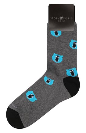 Мужские хлопковые носки STORY LORIS темно-серого цвета, арт. 229 | Фото 1 (Материал внешний: Хлопок; Кросс-КТ: бельё)