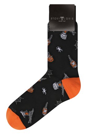 Мужские носки STORY LORIS черного цвета, арт. 209 | Фото 1 (Материал внешний: Синтетический материал, Хлопок; Кросс-КТ: бельё)