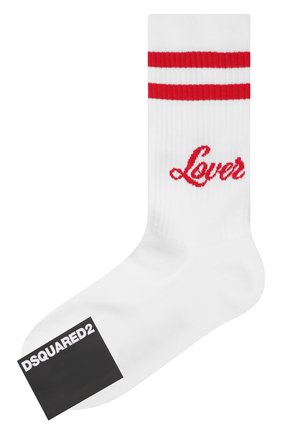 Мужские хлопковые носки DSQUARED2 красного цвета, арт. DFV172220 | Фото 1 (Материал внешний: Хлопок; Кросс-КТ: бельё)