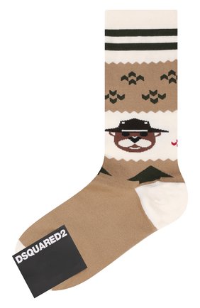 Мужские шерстяные носки DSQUARED2 бежевого цвета по цене 9950 руб., арт. DFV142280 | Фото 1 Мужские шерстяные носки DSQUARED2 бежевого цвета, арт. DFV142280 | Фото 1 (Материал внешний: Шерсть; Кросс-КТ: бельё)