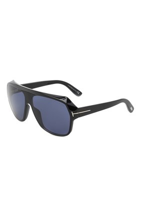 Мужские солнцезащитные очки TOM FORD черного цвета, арт. TF908 01V | Фото 1 (Тип очков: С/з; Кросс-КТ: С/з-мужское; Очки форма: Маска; Оптика Гендер: оптика-мужское)