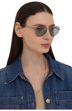 Женские солнцезащитные очки RAY-BAN голубого цвета, арт. 3682-9226Q5 | Фото 2 (Тип очков: С/з; Кросс-КТ: С/з-унисекс; Оптика Гендер: оптика-унисекс; Очки форма: Круглые)
