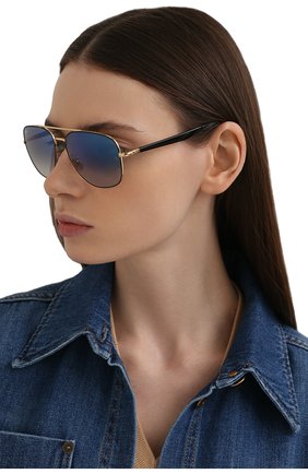 Женские солнцезащитные  очки RAY-BAN голубого цвета, арт. 3683-90003F | Фото 2 (Тип очков: С/з; Кросс-КТ: С/з-унисекс; Оптика Гендер: оптика-унисекс; Очки форма: Авиаторы)