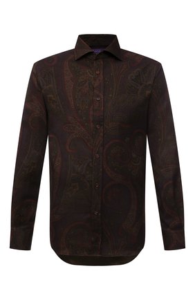Мужская хлопковая рубашка RALPH LAUREN темно-коричневого цвета по цене 66450 руб., арт. 790851290 | Фото 1 Мужская хлопковая рубашка RALPH LAUREN темно-коричневого цвета, арт. 790851290 | Фото 1 (Материал внешний: Хлопок; Рукава: Длинные; Длина (для топов): Стандартные; Воротник: Акула; Манжеты: На пуговицах; Принт: С принтом; Случай: Вечерний, Повседневный; Стили: Кэжуэл)