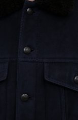 Мужская дубленка  RALPH LAUREN темно-синего цвета, арт. 790855703 | Фото 5 (Рукава: Длинные; Материал внешний: Натуральный мех; Длина (верхняя одежда): Короткие; Стили: Кэжуэл)