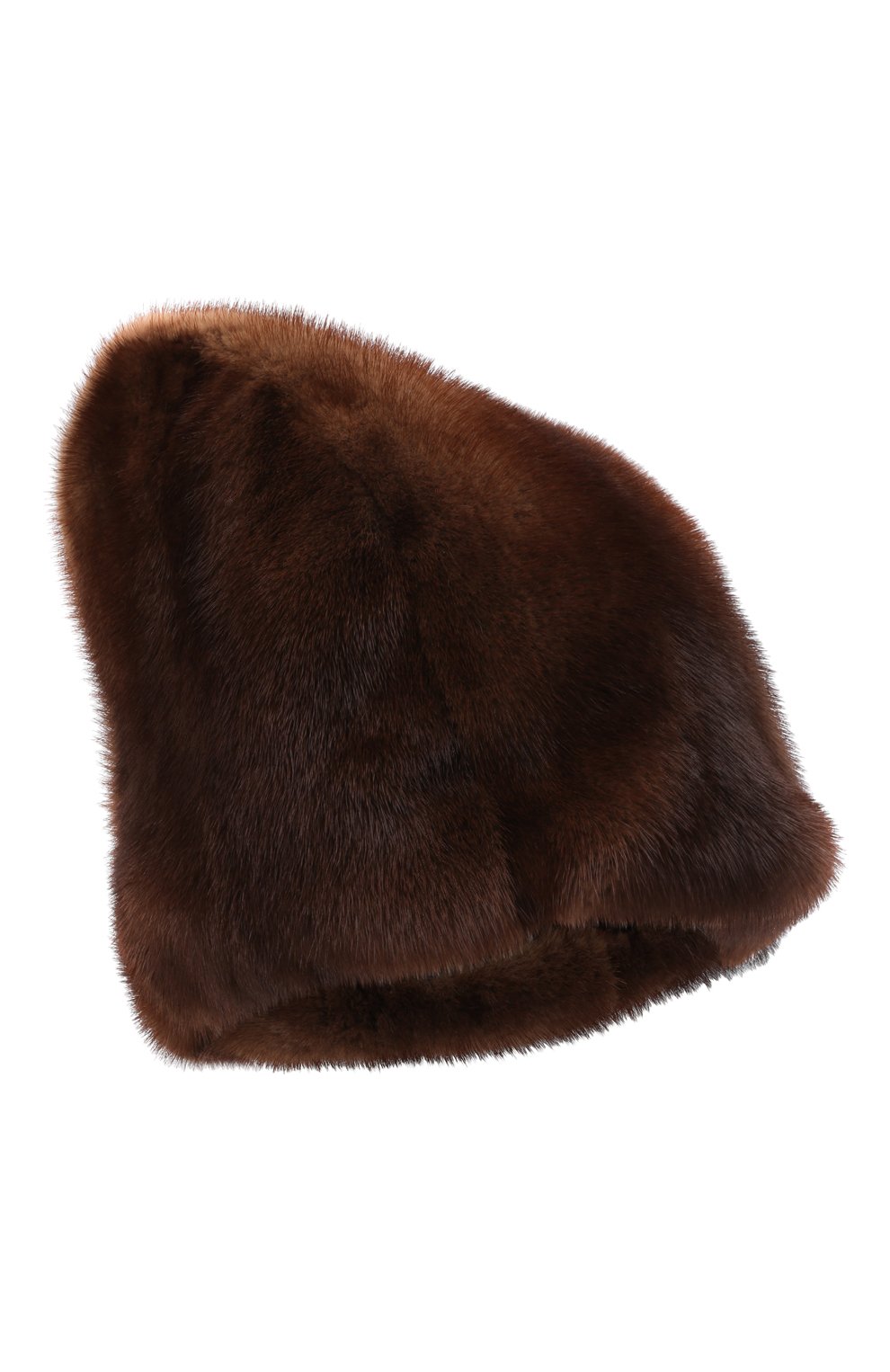 Женская шапка из меха норки FURLAND коричневого цвета, арт. 0022300110089300000 | Фото 1 (Материал: Натуральный мех)