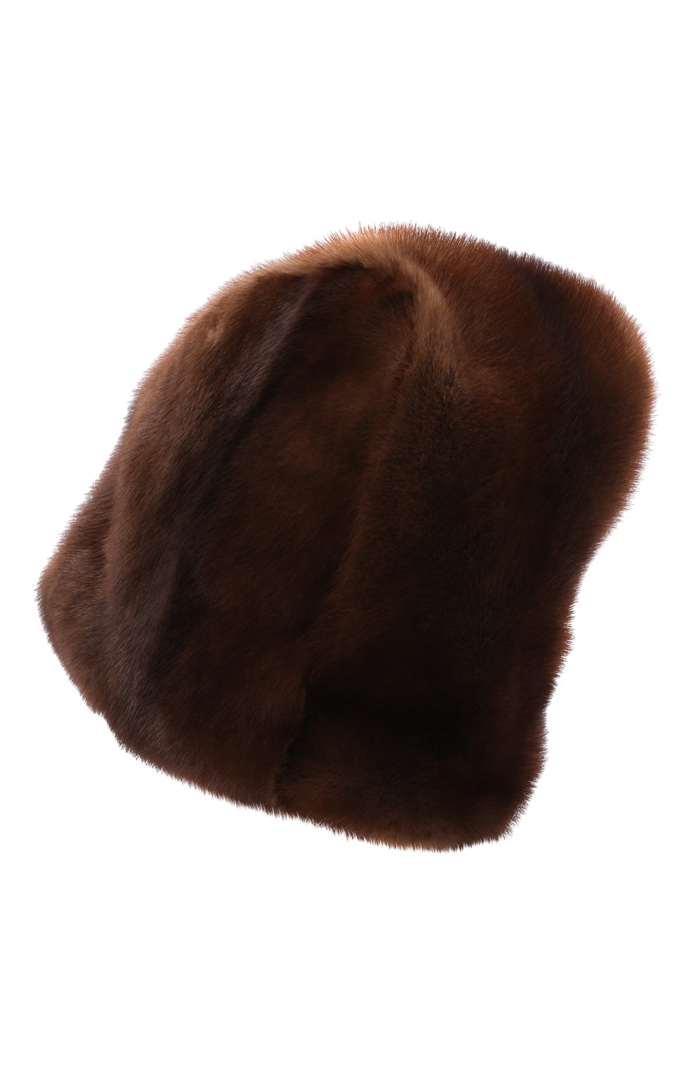 Женская шапка из меха норки FURLAND коричневого цвета, арт. 0022300110089300000 | Фото 3 (Материал: Натуральный мех)