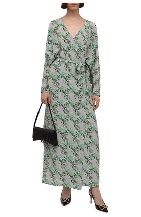 Женское шелковое платье BERNADETTE зеленого цвета по цене 94200 руб., арт. PS22-RTW-DRESS-STE-SCDC-2 | Фото 2 Женское шелковое платье BERNADETTE зеленого цвета, арт. PS22-RTW-DRESS-STE-SCDC-2 | Фото 2 (Материал внешний: Шелк; Рукава: Длинные; Длина Ж (юбки, платья, шорты): Макси; Женское Кросс-КТ: Платье-одежда; Случай: Повседневный; Стили: Романтичный)