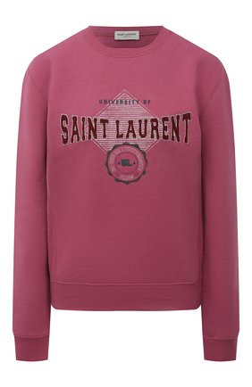 Женский хлопковый свитшот SAINT LAURENT темно-розового цвета по цене 66250 руб., арт. 673413/Y36LX | Фото 1 Женский хлопковый свитшот SAINT LAURENT темно-розового цвета, арт. 673413/Y36LX | Фото 1 (Материал внешний: Хлопок; Длина (для топов): Стандартные; Рукава: Длинные; Женское Кросс-КТ: Свитшот-одежда; Стили: Спорт-шик)