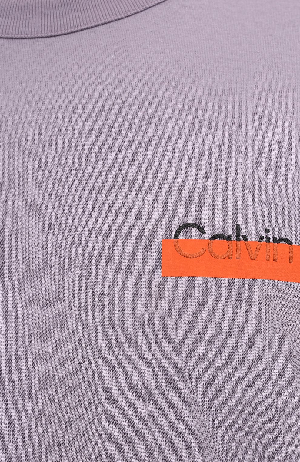 Мужская хлопковая футболка HERON PRESTON FOR CALVIN KLEIN сиреневого цвета, арт. K10K109204 | Фото 5 (Рукава: Короткие; Длина (для топов): Стандартные; Принт: С принтом; Материал внешний: Хлопок; Стили: Кэжуэл)