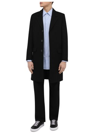 Мужской шерстяное пальто SAINT LAURENT черного цвета, арт. 661385/Y2D27 | Фото 2 (Длина (верхняя одежда): До середины бедра; Материал подклада: Купро; Рукава: Длинные; Материал внешний: Шерсть; Мужское Кросс-КТ: пальто-верхняя одежда; Стили: Классический)
