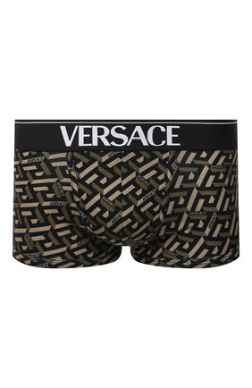 Мужские хлопковые боксеры VERSACE хаки цвета по цене 8220 руб., арт. 1000957/1A01879 | Фото 1 Мужские хлопковые боксеры VERSACE хаки цвета, арт. 1000957/1A01879 | Фото 1 (Материал внешний: Хлопок; Мужское Кросс-КТ: Трусы; Кросс-КТ: бельё)