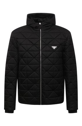 Мужская утепленная куртка PRADA черного цвета, арт. SGB805-1WQ8-F0002-202 | Фото 1 (Кросс-КТ: Куртка; Рукава: Длинные; Материал внешний: Синтетический материал; Мужское Кросс-КТ: утепленные куртки; Длина (верхняя одежда): Короткие; Стили: Кэжуэл)