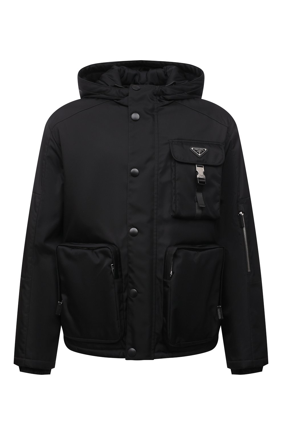 Мужская куртка PRADA черного цвета, арт. SGB812-1WQ8-F0002-211 | Фото 1 (Кросс-КТ: Куртка, Ветровка; Рукава: Длинные; Материал внешний: Синтетический материал; Мужское Кросс-КТ: утепленные куртки; Стили: Спорт-шик; Длина (верхняя одежда): Короткие)