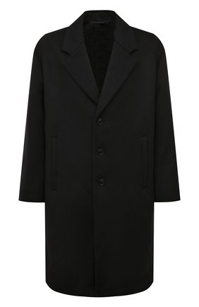 Мужской пальто из шерсти и кашемира PRADA темно-синего цвета, арт. SGB840-1ZDS-F0008-212 | Фото 1 (Рукава: Длинные; Длина (верхняя одежда): До колена; Материал внешний: Шерсть; Мужское Кросс-КТ: пальто-верхняя одежда; Стили: Классический)