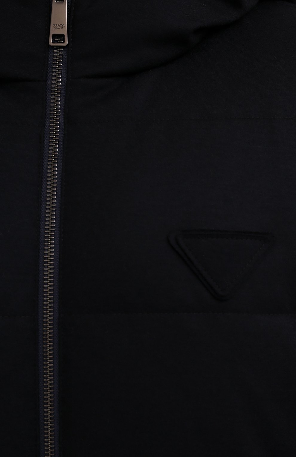 Мужская двусторонняя куртка PRADA темно-синего цвета, арт. SGN489-1Y8J-F0008-172 | Фото 5 (Кросс-КТ: Куртка; Мужское Кросс-КТ: шерсть и кашемир, пуховик-короткий; Материал внешний: Шерсть; Рукава: Длинные; Длина (верхняя одежда): Короткие; Стили: Кэжуэл)