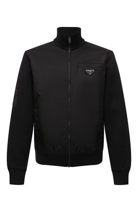 Мужской комбинированная толстовка PRADA черного цвета по цене 120000 руб., арт. UJL189-1YFJ-F0806-212 | Фото 1 Мужской комбинированная толстовка PRADA черного цвета, арт. UJL189-1YFJ-F0806-212 | Фото 1 (Рукава: Длинные; Материал внешний: Хлопок; Длина (для топов): Стандартные; Мужское Кросс-КТ: Толстовка-одежда; Стили: Спорт-шик)