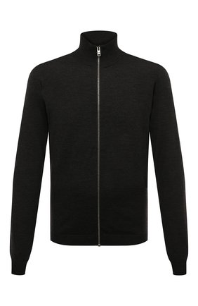 Мужской шерстяной кардиган PRADA серого цвета по цене 75000 руб., арт. UMC975-1LR5-F0308-162 | Фото 1 Мужской шерстяной кардиган PRADA серого цвета, арт. UMC975-1LR5-F0308-162 | Фото 1 (Материал внешний: Шерсть; Длина (для топов): Стандартные; Рукава: Длинные; Мужское Кросс-КТ: Кардиган-одежда; Стили: Кэжуэл)