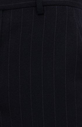 Мужские шерстяные брюки PRADA темно-синего цвета, арт. UP0147-1ZCX-F0008-212 | Фото 5 (Материал внешний: Шерсть; Длина (брюки, джинсы): Стандартные; Случай: Повседневный; Стили: Кэжуэл)