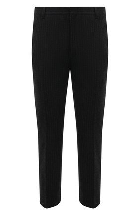 Мужские шерстяные брюки PRADA темно-серого цвета, арт. UP0147-1ZCY-F0480-212 | Фото 1 (Длина (брюки, джинсы): Стандартные; Материал внешний: Шерсть; Случай: Повседневный; Стили: Кэжуэл)