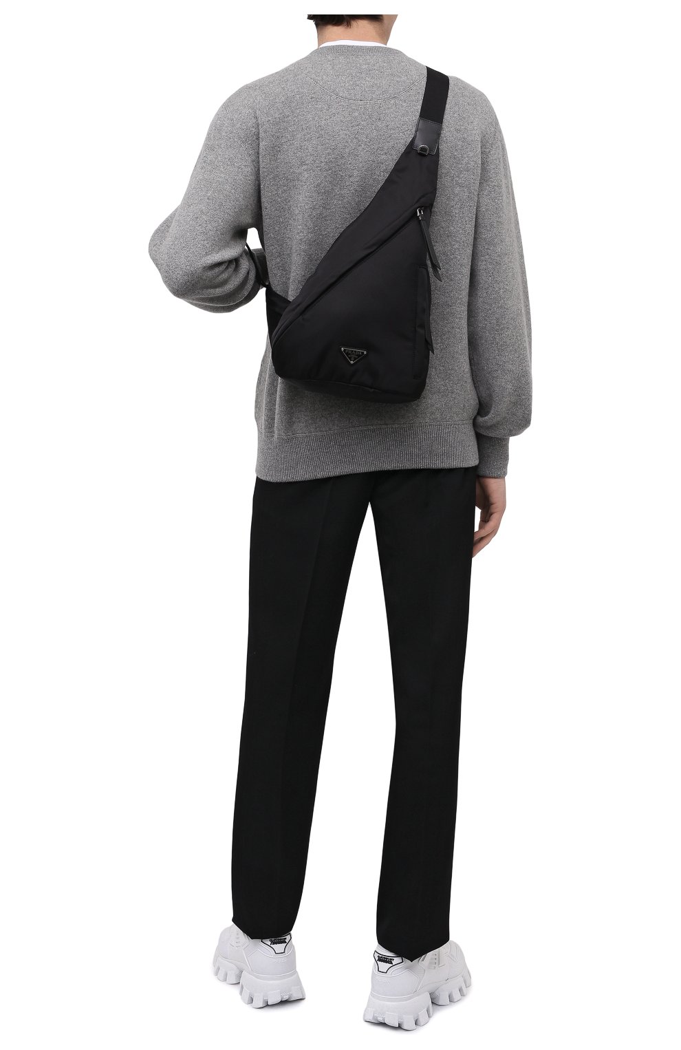 Мужской текстильный рюкзак PRADA черного цвета, арт. 2VZ092-2DW3-F0002-OOO | Фото 3 (Ремень/цепочка: На ремешке, На плечо; Материал: Текстиль; Размер: large)