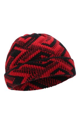 Мужская шапка из шерсти и кашемира PRADA красного цвета, арт. UMD491-1ZJ2-F0N98-212 | Фото 1 (Материал: Шерсть, Текстиль; Кросс-КТ: Трикотаж)