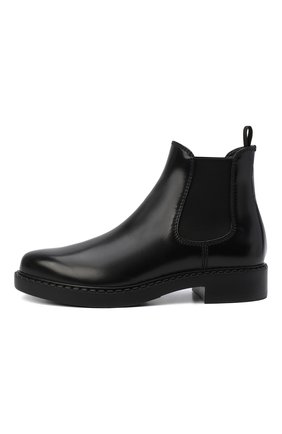 Мужские кожаные челси PRADA черного цвета, арт. 2TE176-055-F0002 | Фото 4 (Материал внешний: Кожа; Материал утеплителя: Без утеплителя; Подошва: Плоская; Мужское Кросс-КТ: Сапоги-обувь, Челси-обувь)