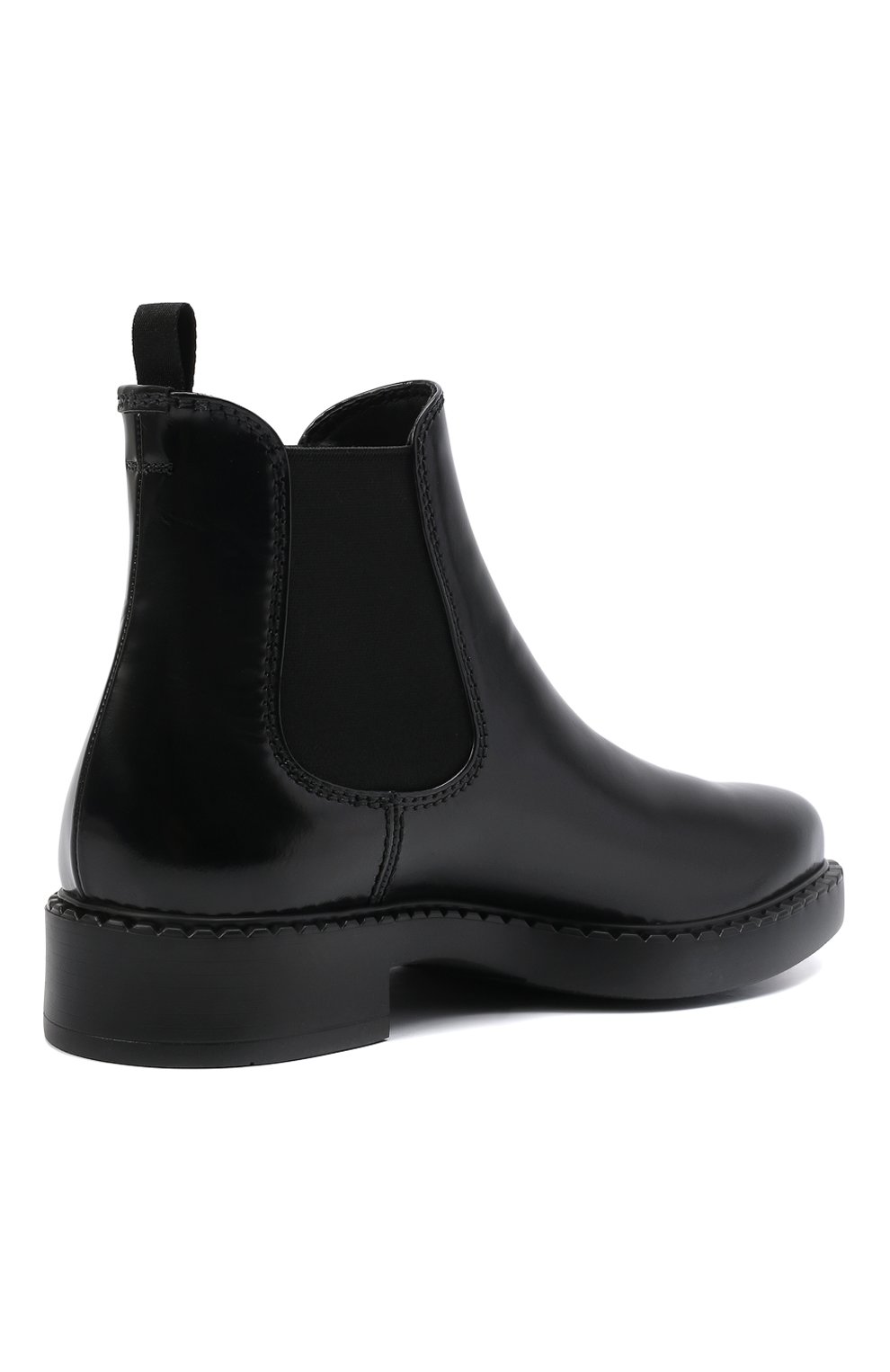 Мужские кожаные челси PRADA черного цвета, арт. 2TE176-055-F0002 | Фото 5 (Материал внешний: Кожа; Материал утеплителя: Без утеплителя; Подошва: Плоская; Мужское Кросс-КТ: Сапоги-обувь, Челси-обувь)