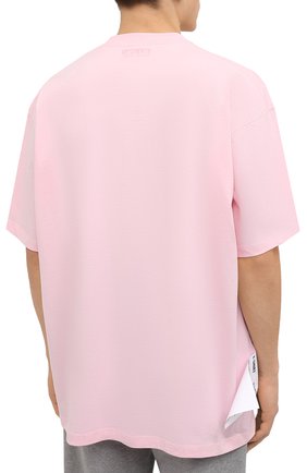 Мужская хлопковая футболка VETEMENTS розового цвета, арт. UE52TR120P 1602/M | Фото 4 (Рукава: Короткие; Стили: Гранж, Спорт-шик; Принт: С принтом; Длина (для топов): Удлиненные; Материал внешний: Хлопок)