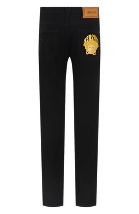 Мужские джинсы VERSACE черного цвета по цене 57100 руб., арт. A81832/1A03011 | Фото 2 Мужские джинсы VERSACE черного цвета, арт. A81832/1A03011 | Фото 2 (Материал внешний: Хлопок, Деним; Кросс-КТ: Деним; Силуэт М (брюки): Прямые; Стили: Кэжуэл)