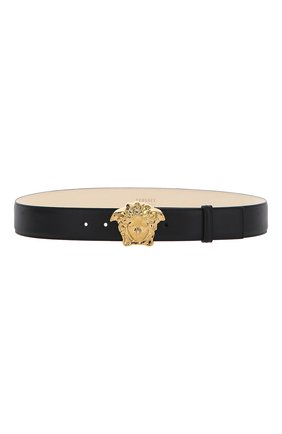 Мужской кожаный ремень VERSACE черного цвета по цене 35200 руб., арт. DCU4140/DVTP1 | Фото 1 Мужской кожаный ремень VERSACE черного цвета, арт. DCU4140/DVTP1 | Фото 1 (Случай: Повседневный)