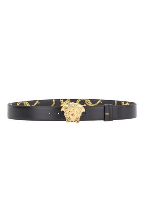 Мужской двусторонний ремень VERSACE черного цвета по цене 39650 руб., арт. DCU6705/1A02740 | Фото 1 Мужской двусторонний ремень VERSACE черного цвета, арт. DCU6705/1A02740 | Фото 1 (Случай: Повседневный)