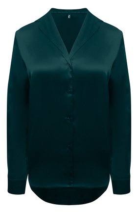 Женская шелковая рубашка AUBADE зеленого цвета, арт. QS44 | Фото 1 (Материал внешний: Шелк; Рукава: Длинные; Женское Кросс-КТ: Блуза-белье; Длина (для топов): Удлиненные)