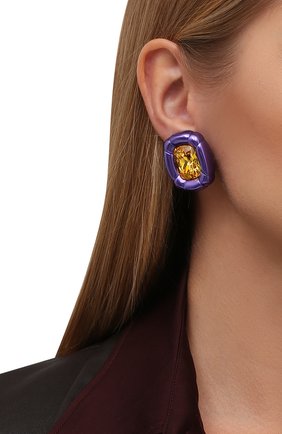 Женские клипсы dulcis SWAROVSKI фиолетового цвета по цене 14490 руб., арт. 5613729 | Фото 2 Женские клипсы dulcis SWAROVSKI фиолетового цвета, арт. 5613729 | Фото 2 (Материал: Металл; Женское Кросс-КТ: Клипсы-серьги)