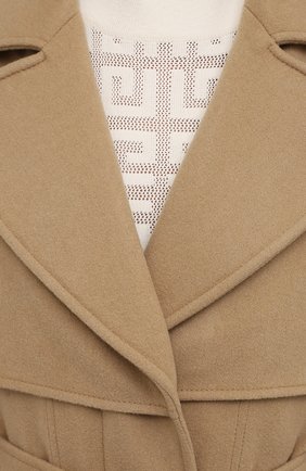 Женское кашемировое пальто wilsford BURBERRY бежевого цвета, арт. 8044685 | Фото 5 (Материал внешний: Шерсть, Кашемир; Рукава: Длинные; Длина (верхняя одежда): Длинные; 1-2-бортные: Однобортные; Материал подклада: Купро; Стили: Кэжуэл)