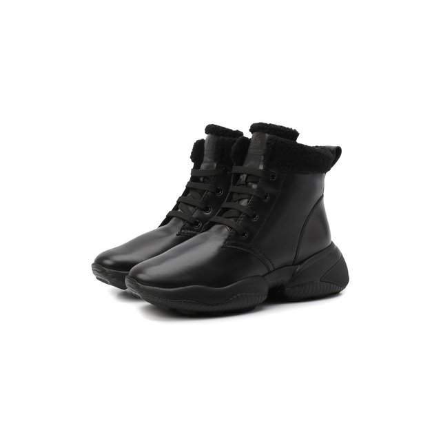 Кожаные ботинки Hogan черного цвета