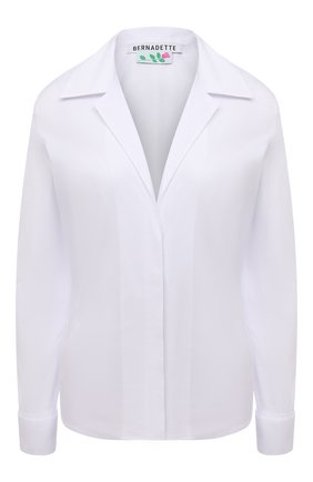 Женская хлопковая блузка BERNADETTE белого цвета по цене 39950 руб., арт. PS22-RTW-SHIRT-BES-CP0-1 | Фото 1 Женская хлопковая блузка BERNADETTE белого цвета, арт. PS22-RTW-SHIRT-BES-CP0-1 | Фото 1 (Материал внешний: Хлопок; Рукава: Длинные; Длина (для топов): Стандартные; Женское Кросс-КТ: Блуза-одежда; Принт: Без принта; Стили: Кэжуэл)