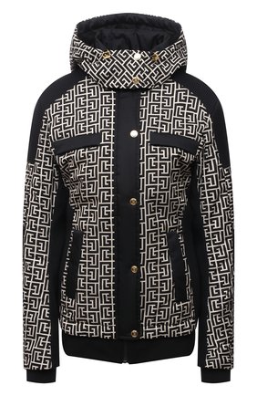 Женская куртка balmain x rossignol BALMAIN черно-белого цвета, арт. WF2TG025/I732 | Фото 1 (Длина (верхняя одежда): Короткие; Материал внешний: Синтетический материал; Рукава: Длинные; Материал подклада: Синтетический материал; Кросс-КТ: Куртка, Утепленный; Стили: Спорт-шик)