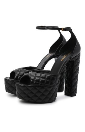 Женские кожаные босоножки jodie SAINT LAURENT черного цвета по цене 599500 тенге, арт. 676178/AAABA | Фото 1 Женские кожаные босоножки jodie SAINT LAURENT черного цвета, арт. 676178/AAABA | Фото 1 (Материал внутренний: Натуральная кожа; Каблук высота: Высокий; Подошва: Платформа; Каблук тип: Устойчивый; Материал внешний: Кожа)