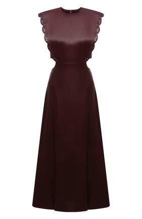 Женское кожаное платье CHLOÉ темно-коричневого цвета по цене 499500 руб., арт. CHC21WCR08218 | Фото 1 Женское кожаное платье CHLOÉ темно-коричневого цвета, арт. CHC21WCR08218 | Фото 1 (Материал подклада: Шелк; Длина Ж (юбки, платья, шорты): Миди; Женское Кросс-КТ: Платье-одежда, Сарафаны; Стили: Гранж; Случай: Повседневный; Материал внешний: Натуральная кожа)
