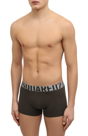 Мужские хлопковые боксеры DSQUARED2 хаки цвета по цене 6290 руб., арт. D9LC63680 | Фото 2 Мужские хлопковые боксеры DSQUARED2 хаки цвета, арт. D9LC63680 | Фото 2 (Материал внешний: Хлопок; Мужское Кросс-КТ: Трусы; Кросс-КТ: бельё)